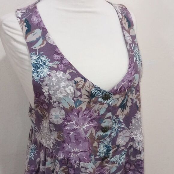 Laura Ashley Vintage 80s Dress Cotton & Wool Blend Floral Cottagecore Jumper 12 - Picture 2 of 8